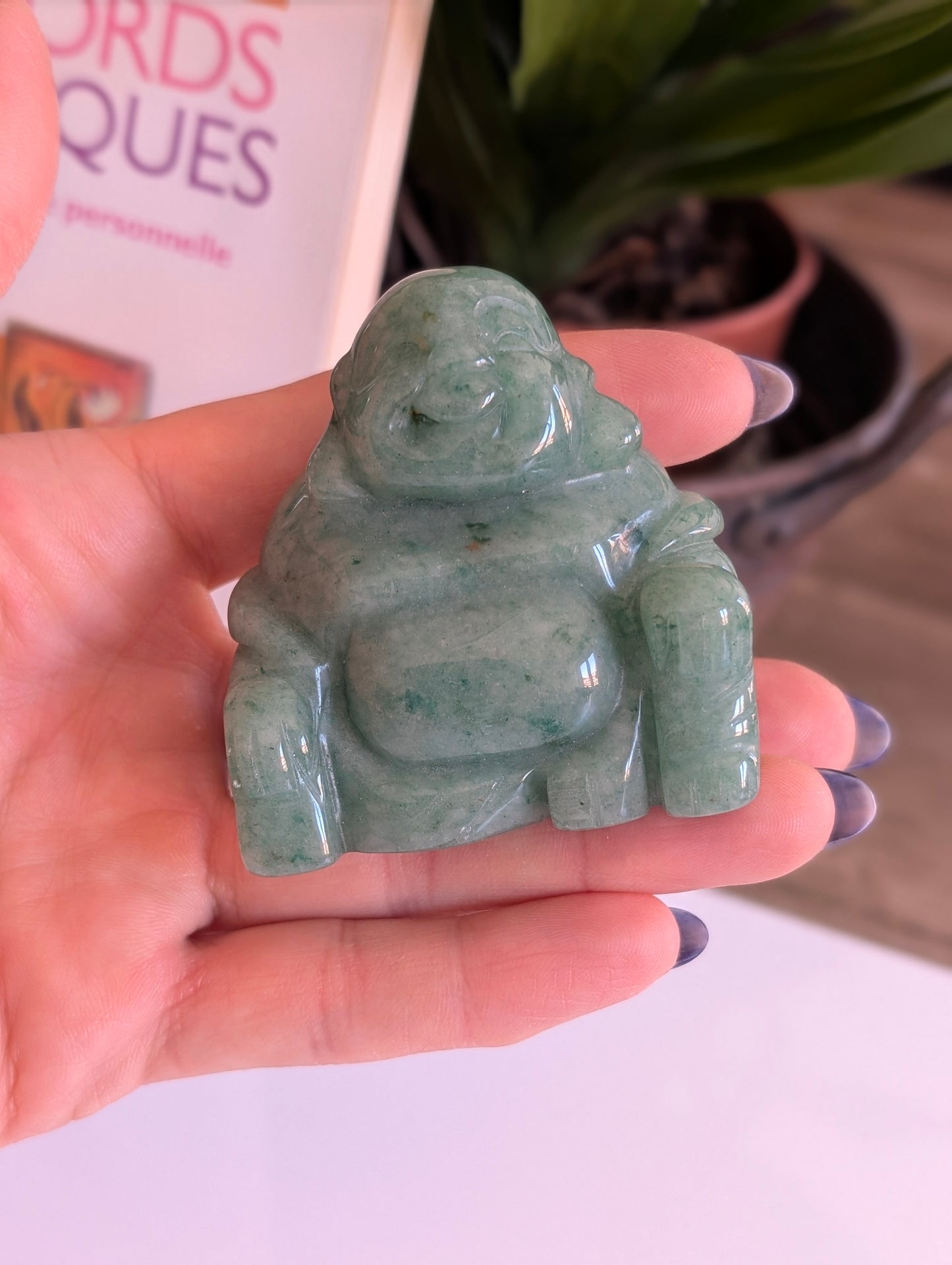 Bouddha en aventurine verte