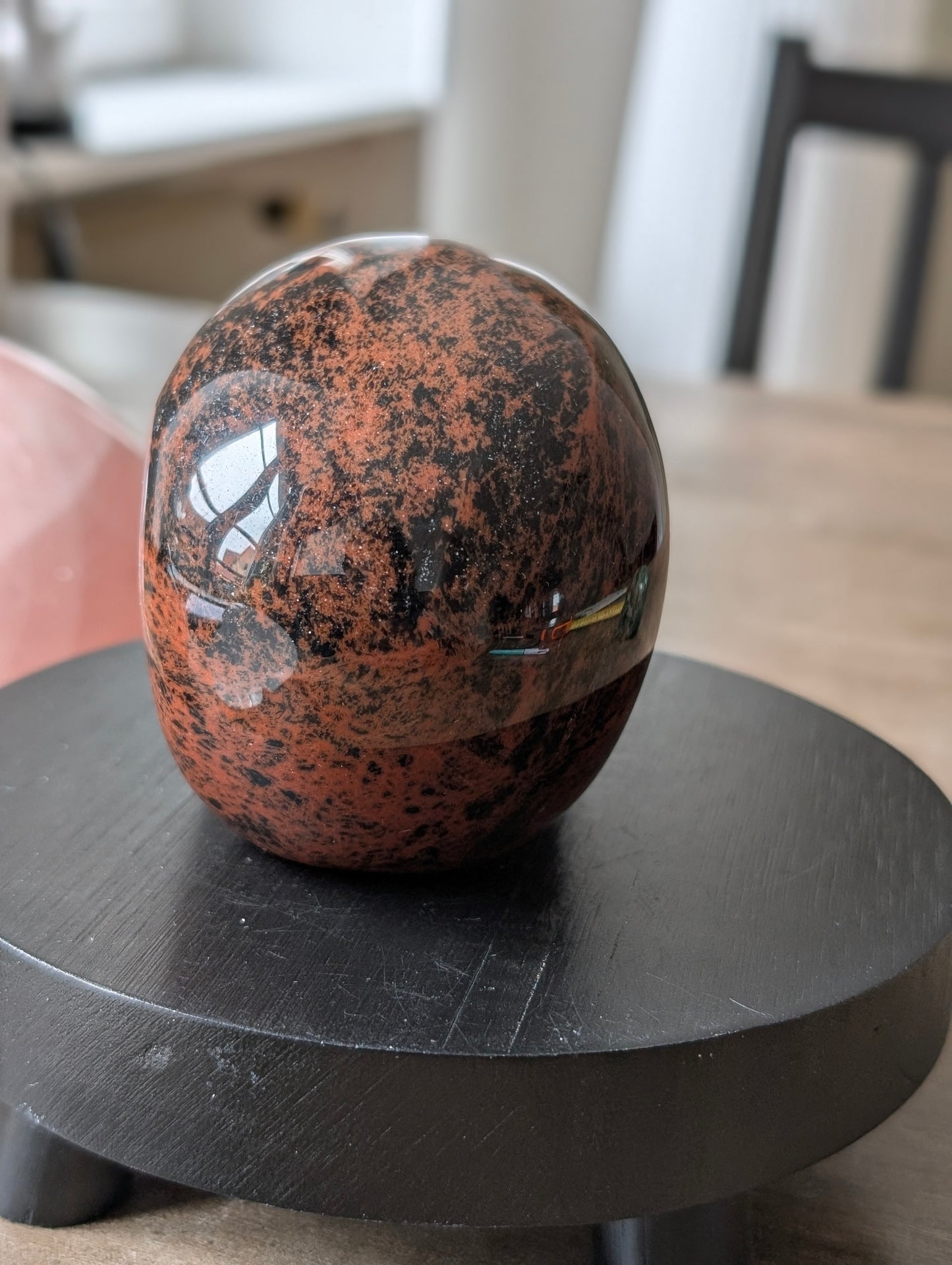 Statue obsidienne acajou