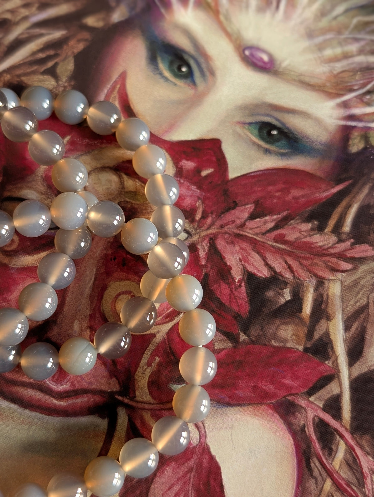 Bracelet agate grise 8mm Botswana 17 cm