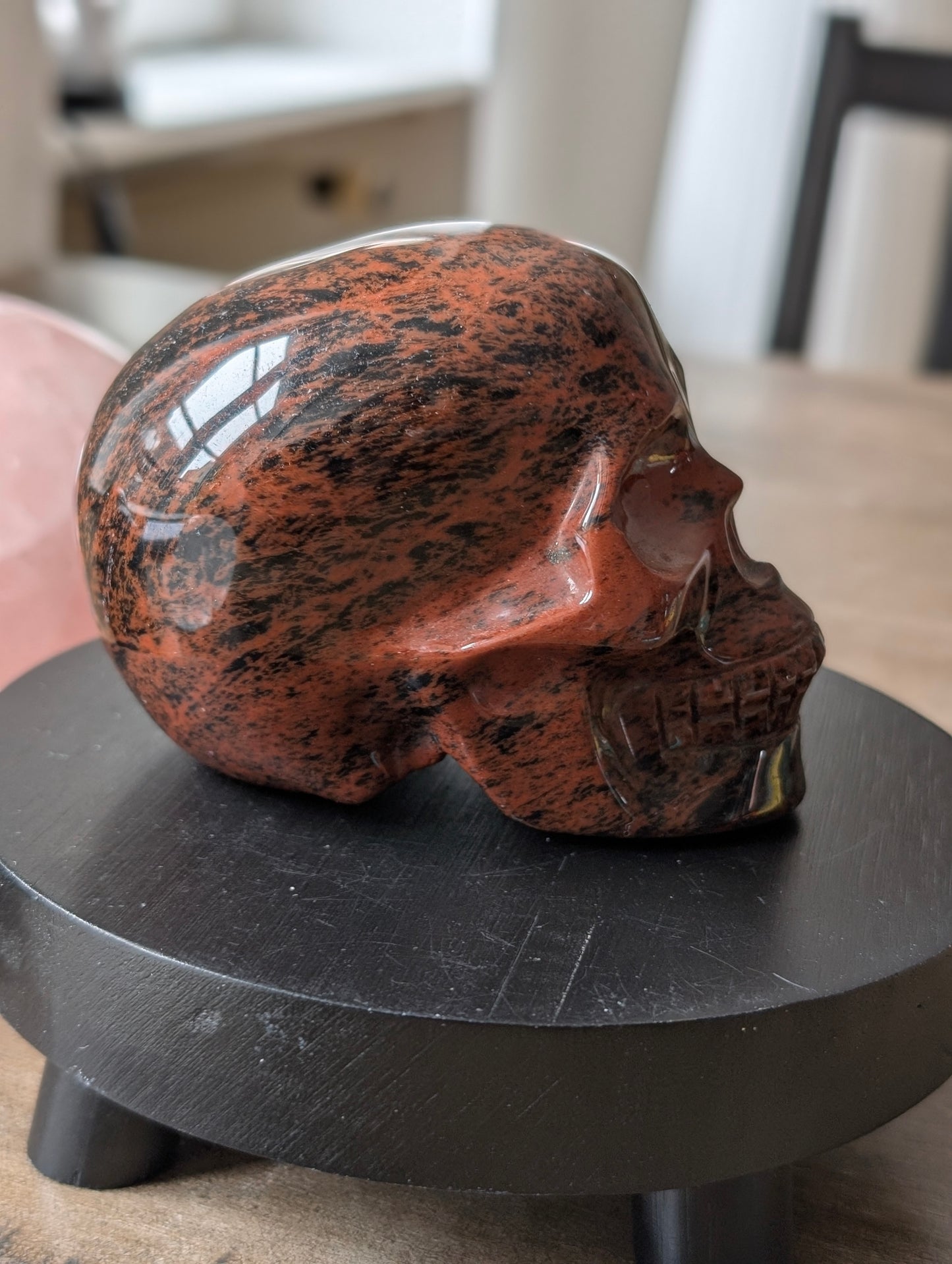 Statue obsidienne acajou