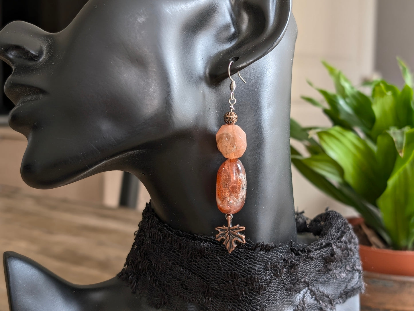 Boucles d'oreilles pierre de soleil