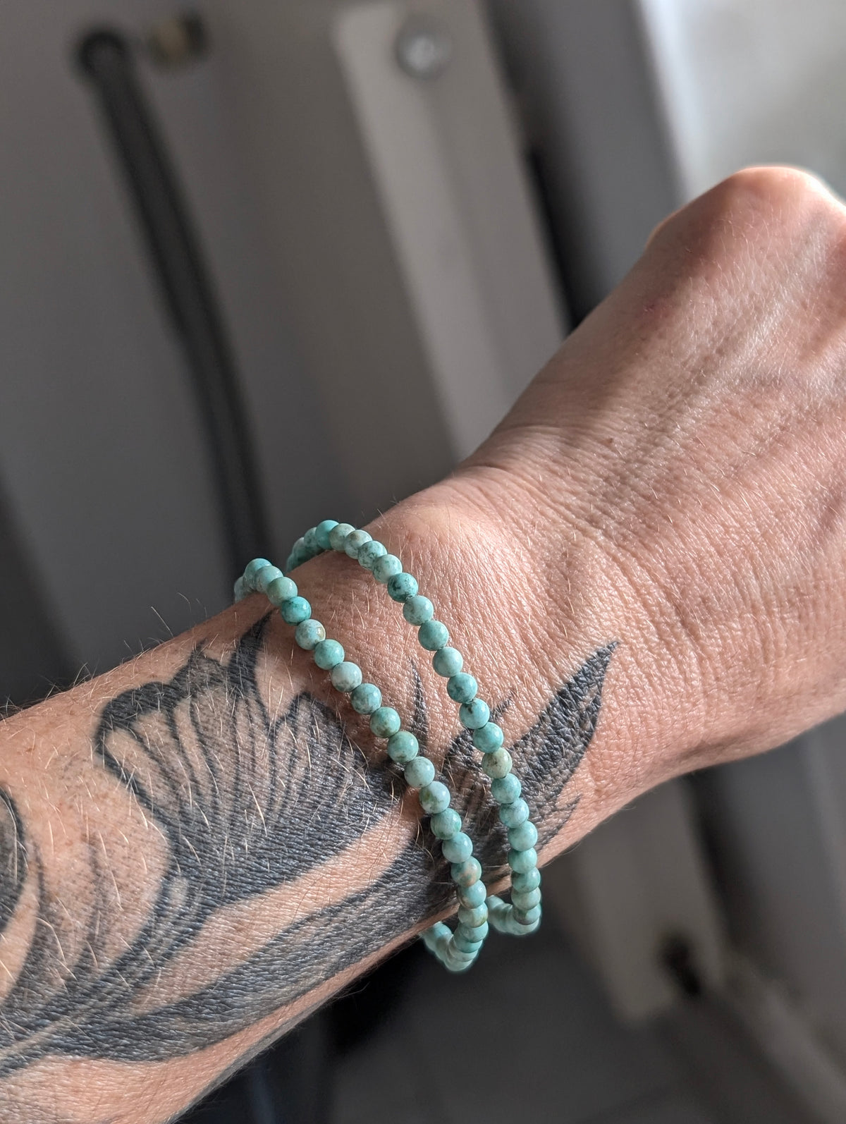 Bracelet 4mm turquoise Perou