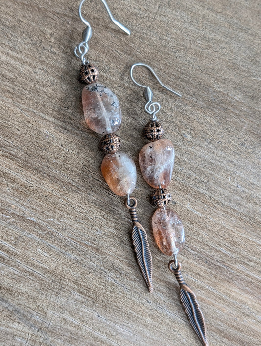 Boucles d'oreilles pierre de soleil