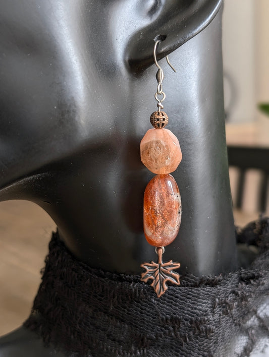 Boucles d'oreilles pierre de soleil
