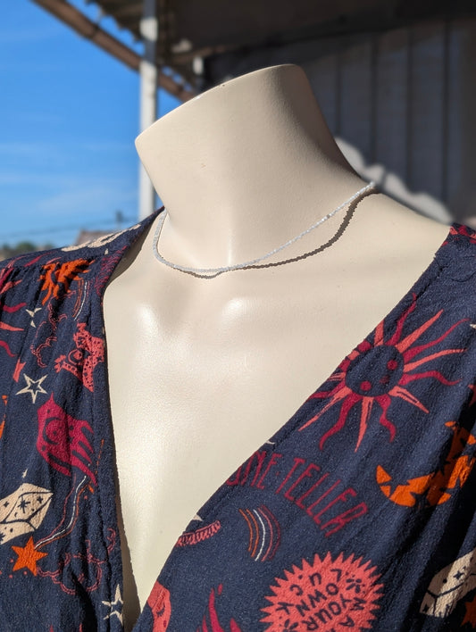 Collier ras du cou aigue marine