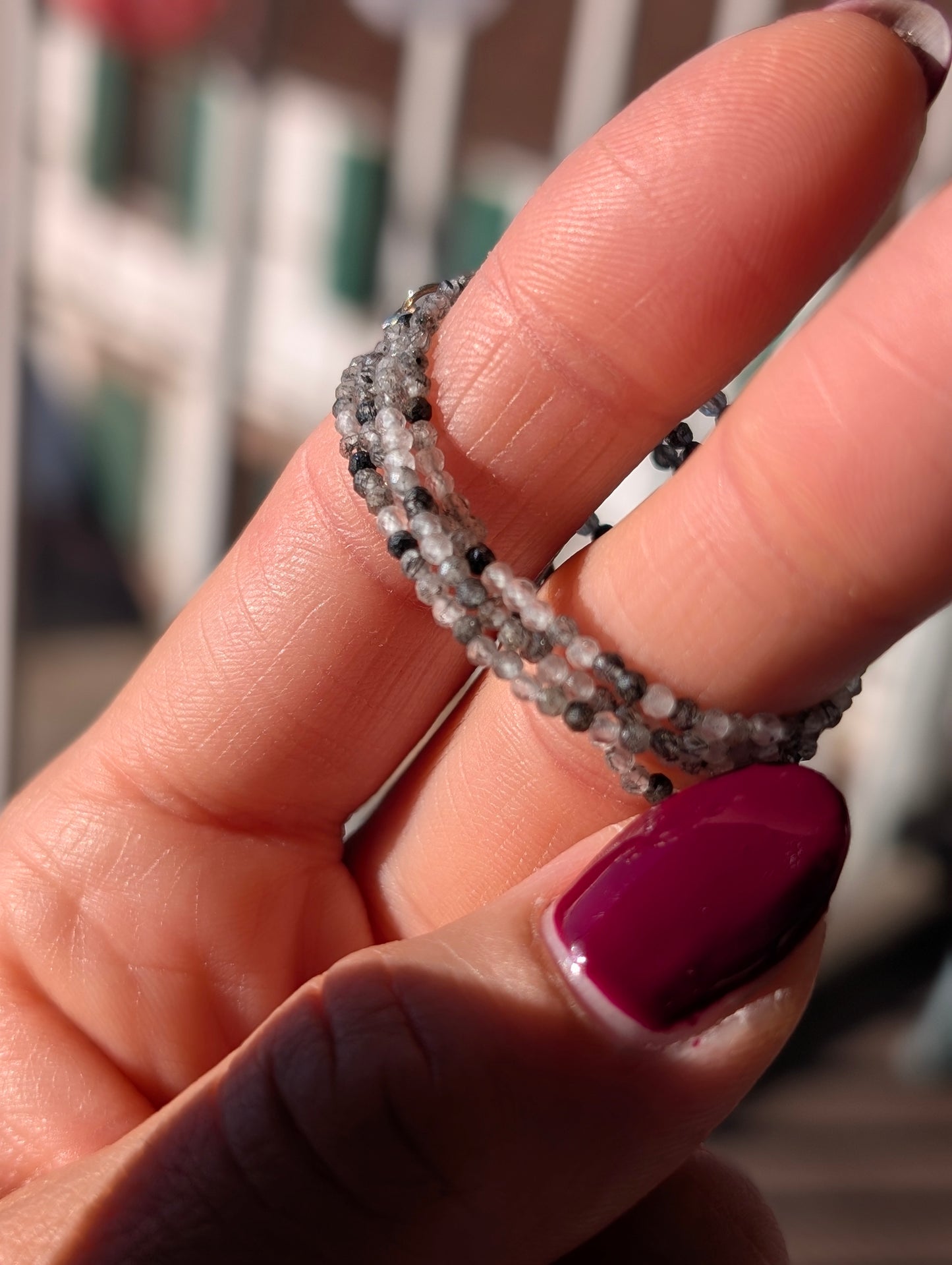 Collier ras du cou quartz tourmaline