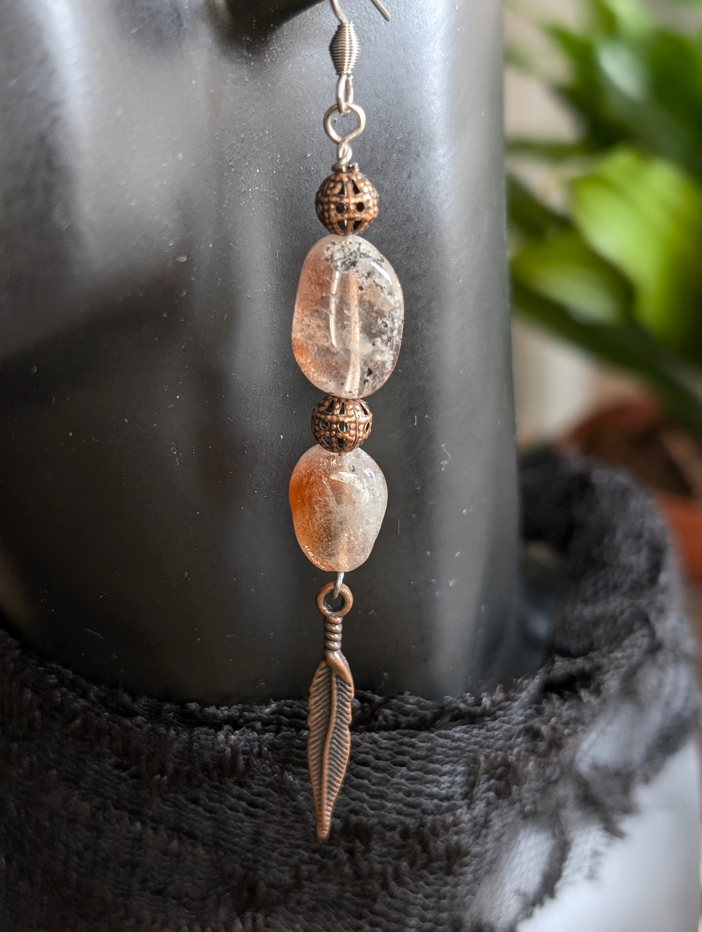 Boucles d'oreilles pierre de soleil