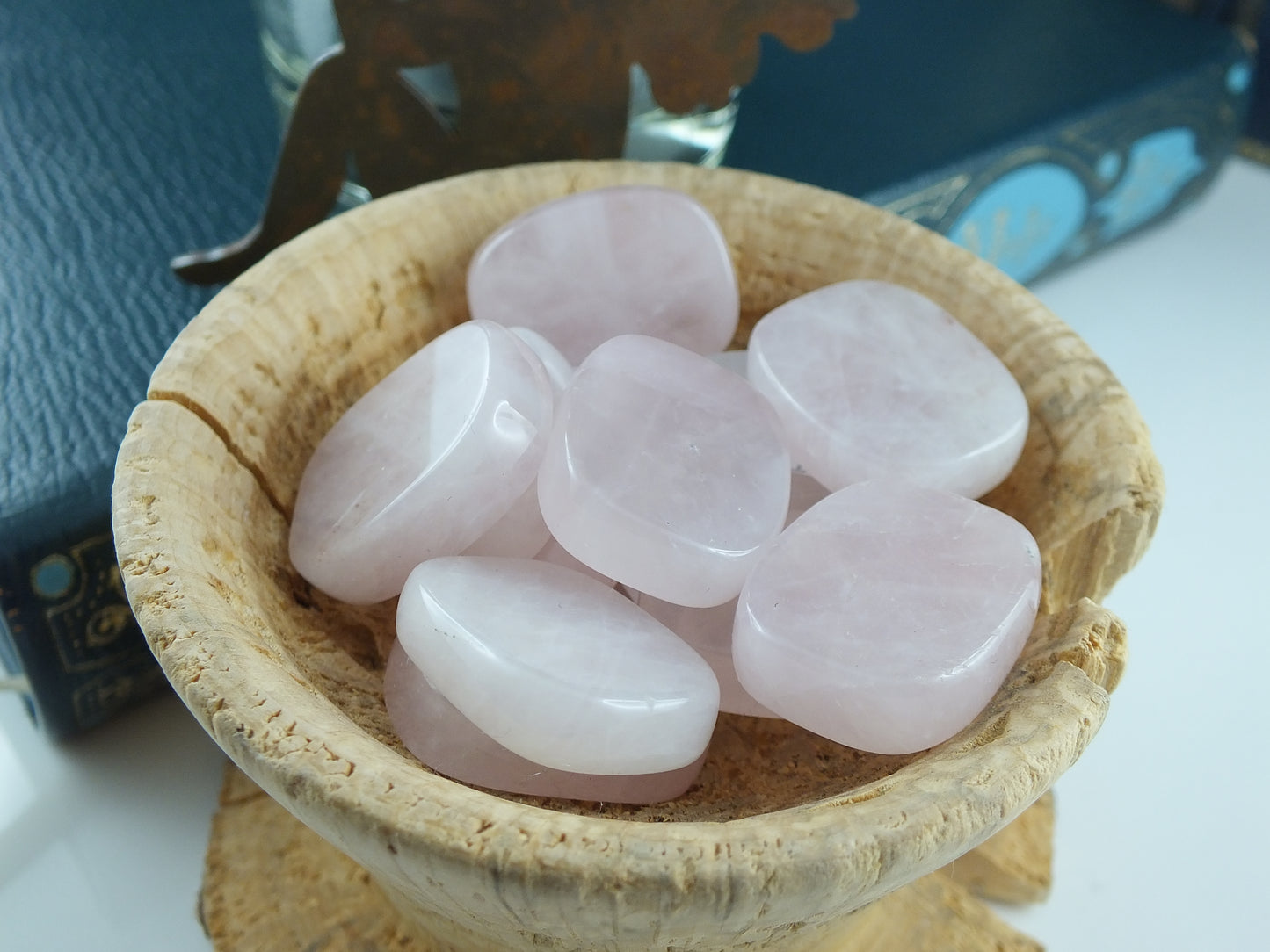 1 pierre plate en quartz rose 2.5cm