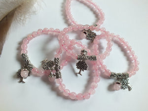 1 bracelet en quartz rose poignet moyen à épais