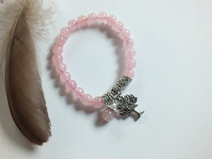 1 bracelet en quartz rose poignet moyen à épais