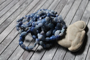 1 Bracelet en aventurine bleue - quartz bleu-  poignet fin