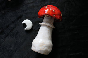 Lot poterie champignon + lune en howlite