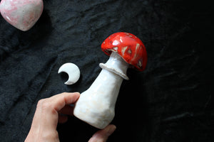 Lot poterie champignon + lune en howlite