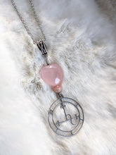 Charger la photo dans la galerie, Talisman Lilith INOX collier coeur quartz rose rhodochrosite