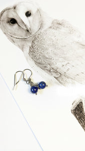 Boucles d'oreilles avec lapis lazuli inox