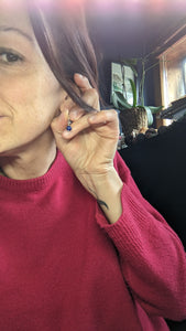 Boucles d'oreilles avec lapis lazuli inox