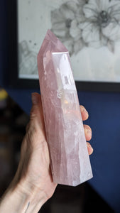 1 pointe en quartz rose 20 cm - 1 kg